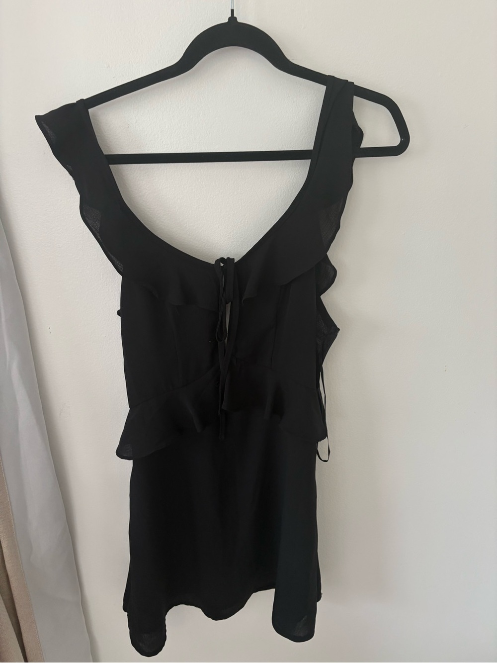 Hello Molly Black Ruffle Mini Dress
